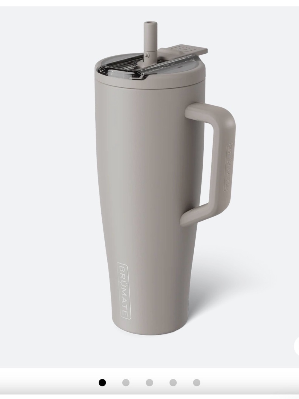 BrüMate Insulated Travel Mug with Handle in Taupe